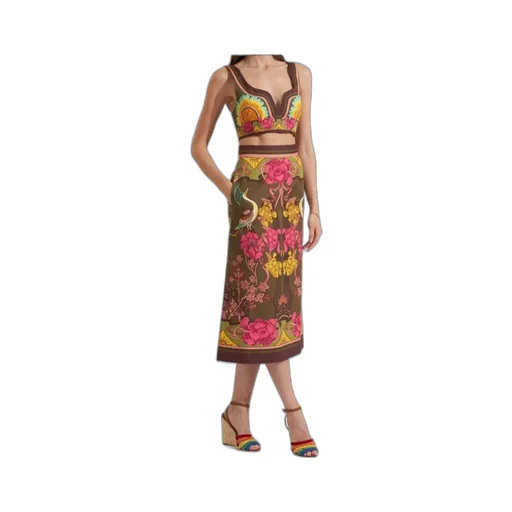 La Doublej Baia Floral Printed Cropped Top