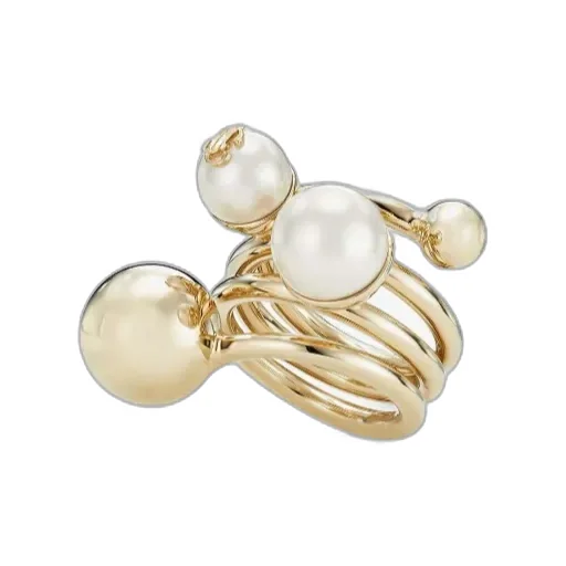 Jimmy Choo Logo Pearl Detailed Ring
