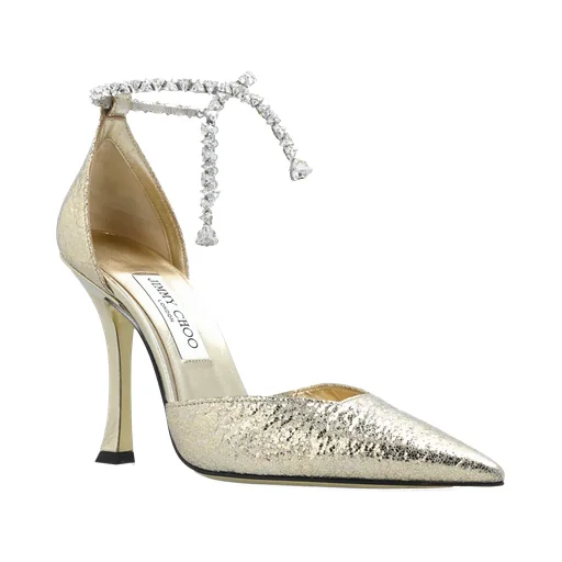 Jimmy Choo Stevie 100 Metallic Pointed-Toe Pumps