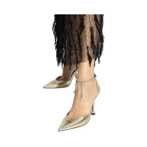 Jimmy Choo Stevie 100 Metallic Pointed-Toe Pumps