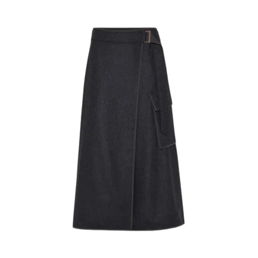 Brunello Cucinelli Wrap Midi Skirt