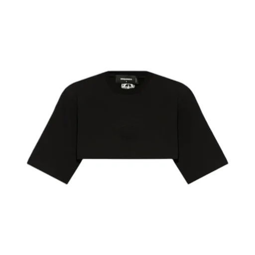 Dsquared2 Logo Embossed Cropped T-Shirt