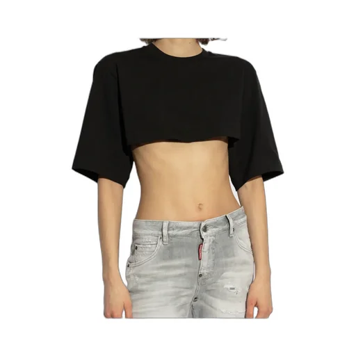 Dsquared2 Logo Embossed Cropped T-Shirt