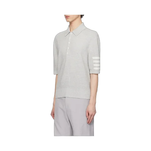 Thom Browne 4-Bar Knitted Polo Shirt
