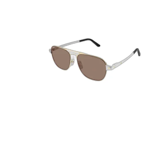 Cartier Santos Brushed Pilot Frame Sunglasses