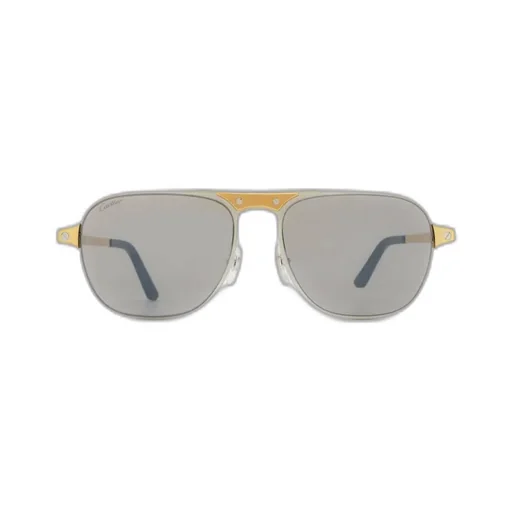 Cartier Santos Brushed Pilot Frame Sunglasses