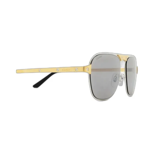 Cartier Santos Brushed Pilot Frame Sunglasses