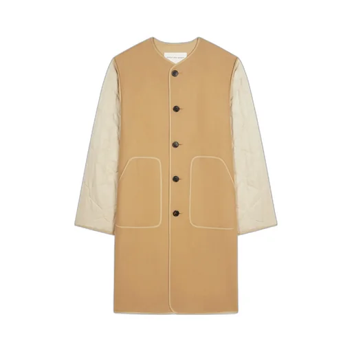 Collarless Wool Coat
