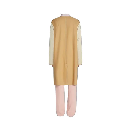Collarless Wool Coat