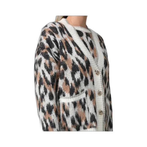 Leopard-Intarsia Knit V-Neck Cardigan