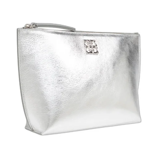 Givenchy Liquid Logo Plaque Metallic Clutch Bag