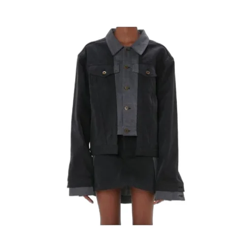 Logo-Appliqué Layered Denim Jacket