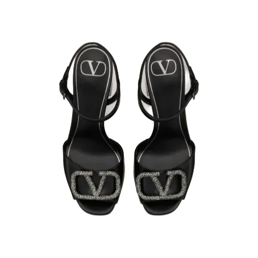 Sandal With Vlogo Signature Platform In Calfskin 115Mm