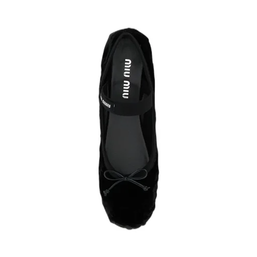 Miu Miu Bow Detailed Slip-On Flat Shoes