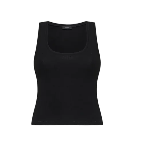Black Sleeveless Vest Top