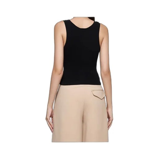 Black Sleeveless Vest Top
