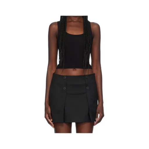 Black Sleeveless Vest Top