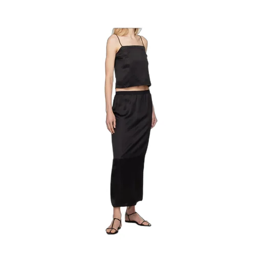 Elastic Waist Midi Skirt