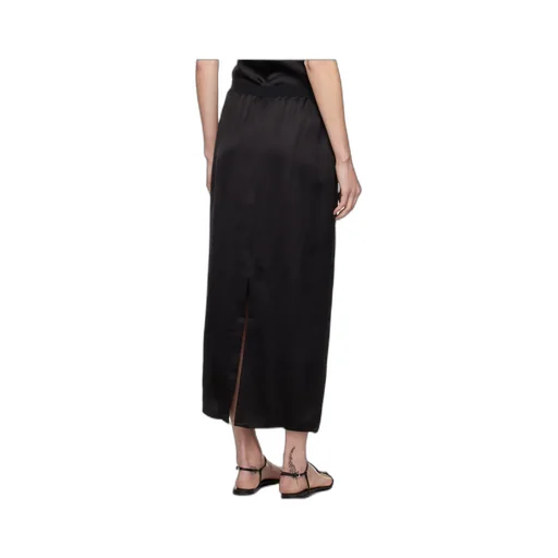 Elastic Waist Midi Skirt