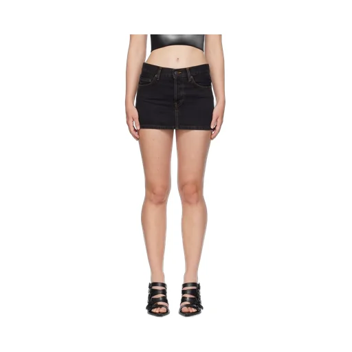 Non-Elastic Denim Short Skirt