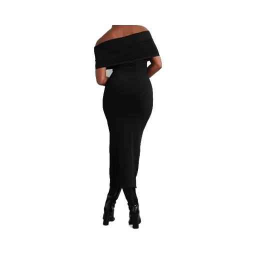 Off-Shoulder Ribbed Dress