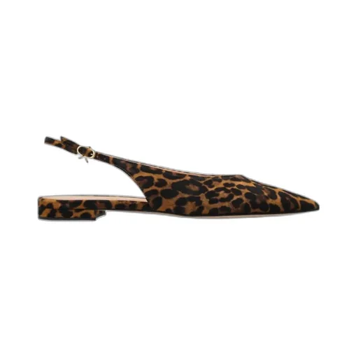 Gianvito Rossi Leopard Printed Pointed Toe Flat Shoes