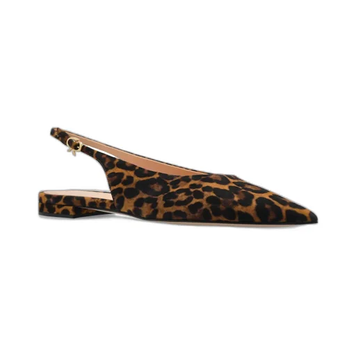 Gianvito Rossi Leopard Printed Pointed Toe Flat Shoes