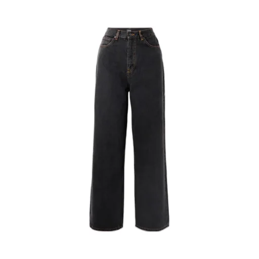 Logo-Patch Cotton Wide-Leg Jeans