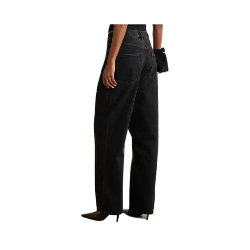 Logo-Patch Cotton Wide-Leg Jeans