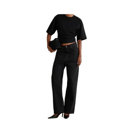 Logo-Patch Cotton Wide-Leg Jeans