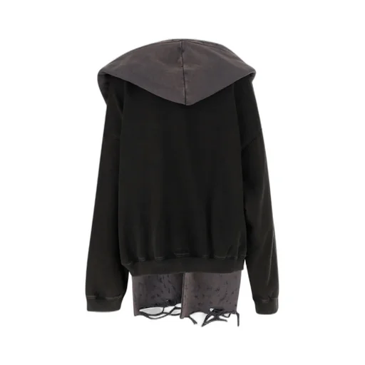 We11Done Distressed Muffler Hoodie