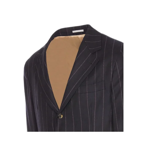 Brunello Cucinelli Single-Breasted Striped Tailored Blazer