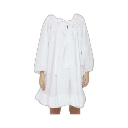 Patou Bow Detailed Long-Sleeve Mini Dress