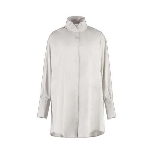Patou Logo Embroidered Long-Sleeved Shirt Dress