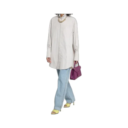 Patou Logo Embroidered Long-Sleeved Shirt Dress