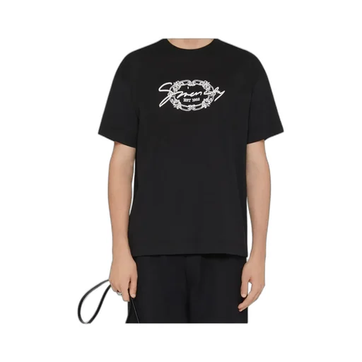 T-Shirt In Cotton With Givenchy Medallion