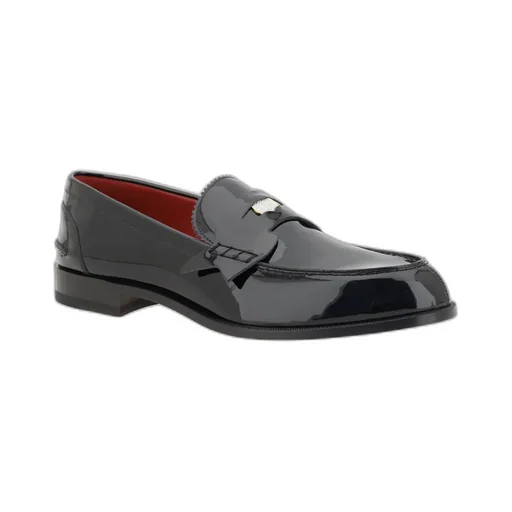 Christian Louboutin Embellished Plaque Round-Toe Loafers