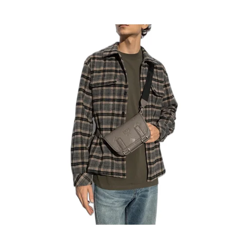 Mcm Logo Embossed Shoulder Bag