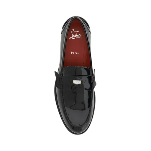 Christian Louboutin Embellished Plaque Round-Toe Loafers