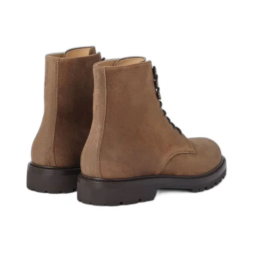 Lace-Up Suede Ankle Boots