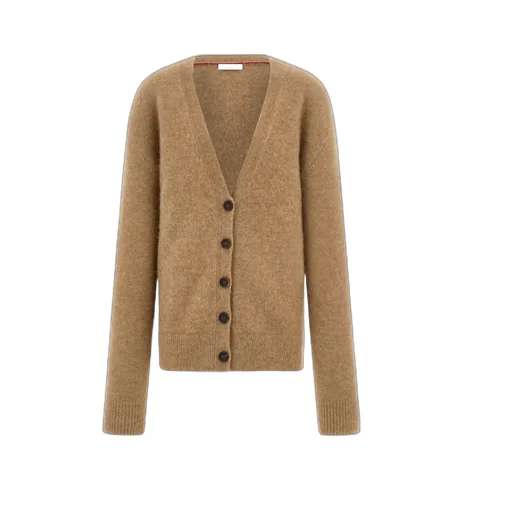 Ferragamo Plunging V-Neck Knitted Cardigan