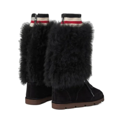Panelled Mid-Calf Boots