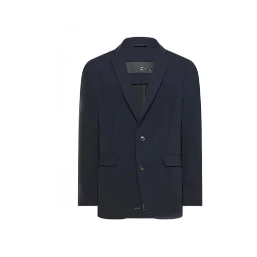 Midnight Blue Stretch Polyester Blazer