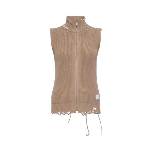Mm6 Maison Margiela Logo Patch Distressed Vest