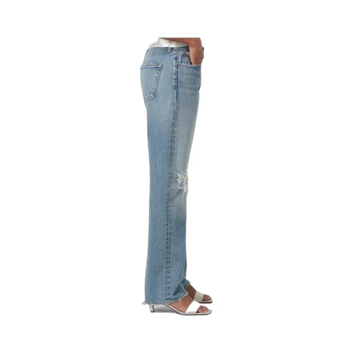 Agolde Kelly Distressed Straight-Leg Jeans