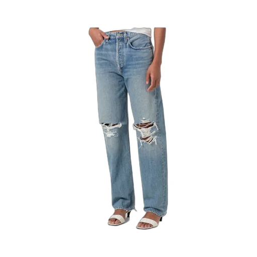 Agolde Kelly Distressed Straight-Leg Jeans