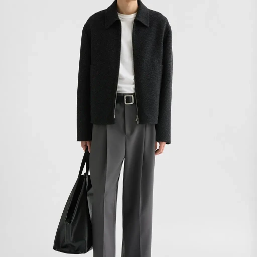 Lightweight Textured Wool Blouson