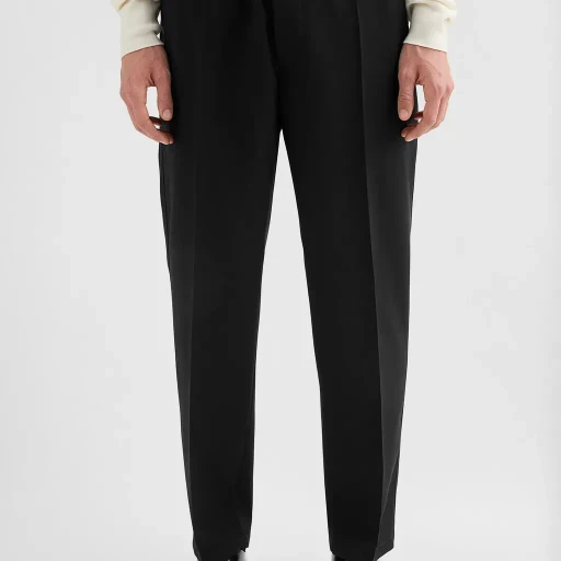 Lightweight Wool Gabardine Tapered Trousers