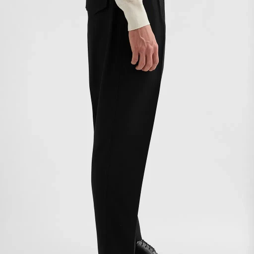 Lightweight Wool Gabardine Tapered Trousers