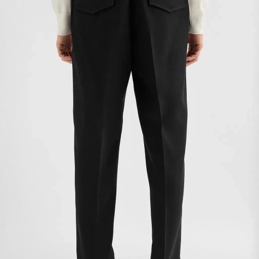 Lightweight Wool Gabardine Tapered Trousers